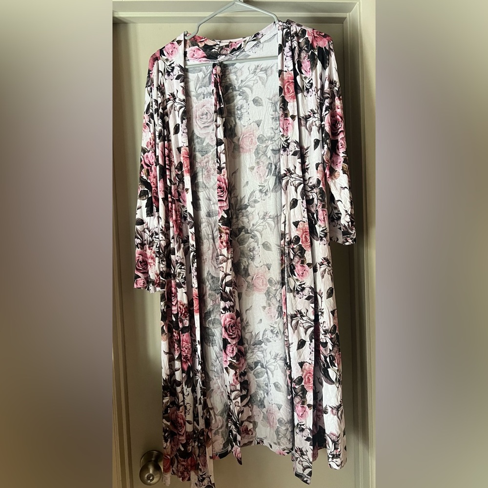 Posh Peanut Pink and Black Floral robe